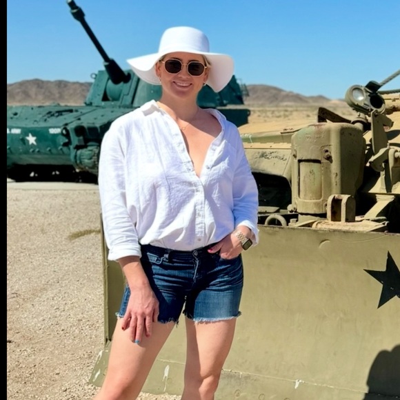 Time and Tru Classic White Wide-Brim Hat - Picture 3 of 9